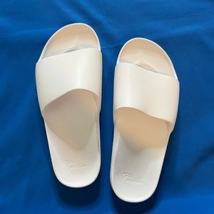ARCHIES white rubber slide sandals